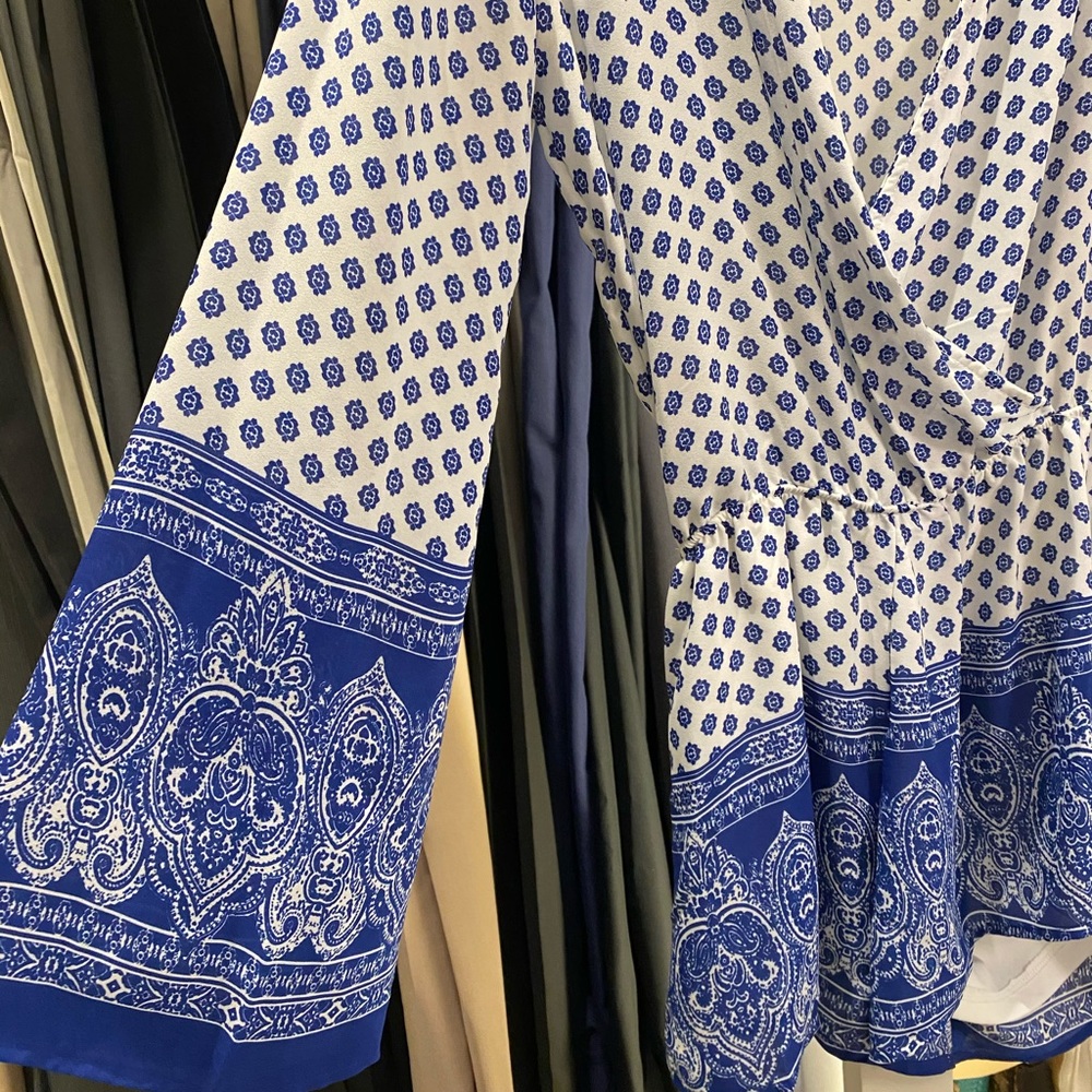 Blue Patterned Romper - Picture 2 of 4